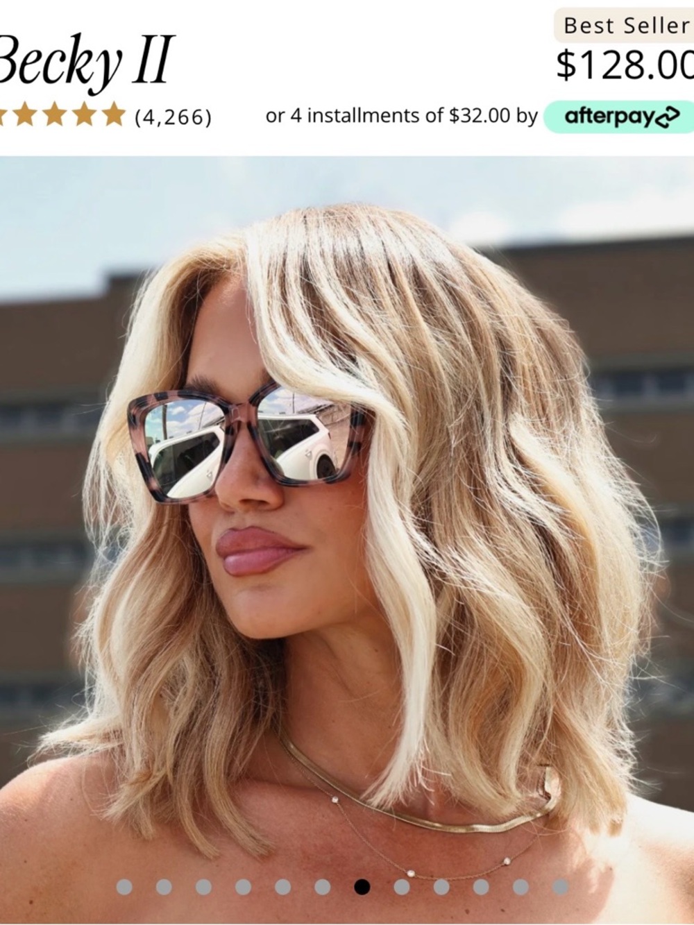 Diff Eyewear Becky II Tortoiseshell Polarized Sunglasses with Silver Mirror Lens